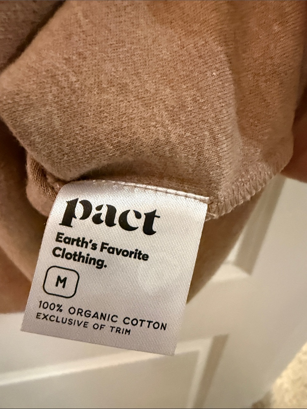 Pact Classic Mock Fine Knit Shell Cotton Sesame Heather Brown Size Medium - Picture 4 of 5